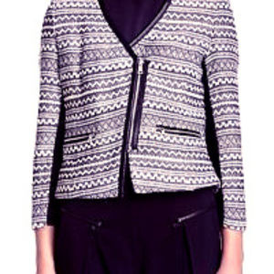 Femme Fancy Tweed Jacket Black White